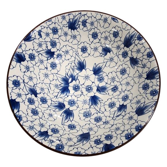 SH Home Blue Floral Ceramic Ramen Noodle Bowl Set of 2 With Chopsticks And Spoon - Picture 10 of 11